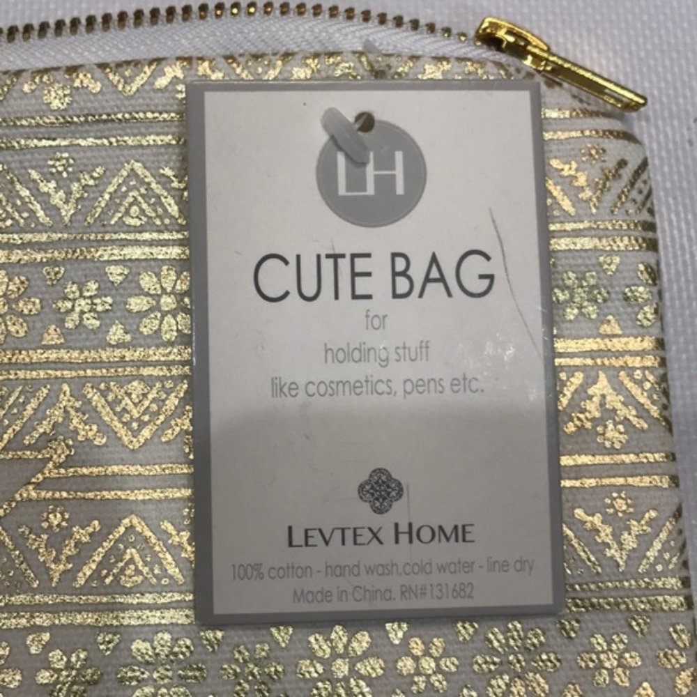 Levtex Monogram Zip Pouch - Metallic - Picture 5 of 5